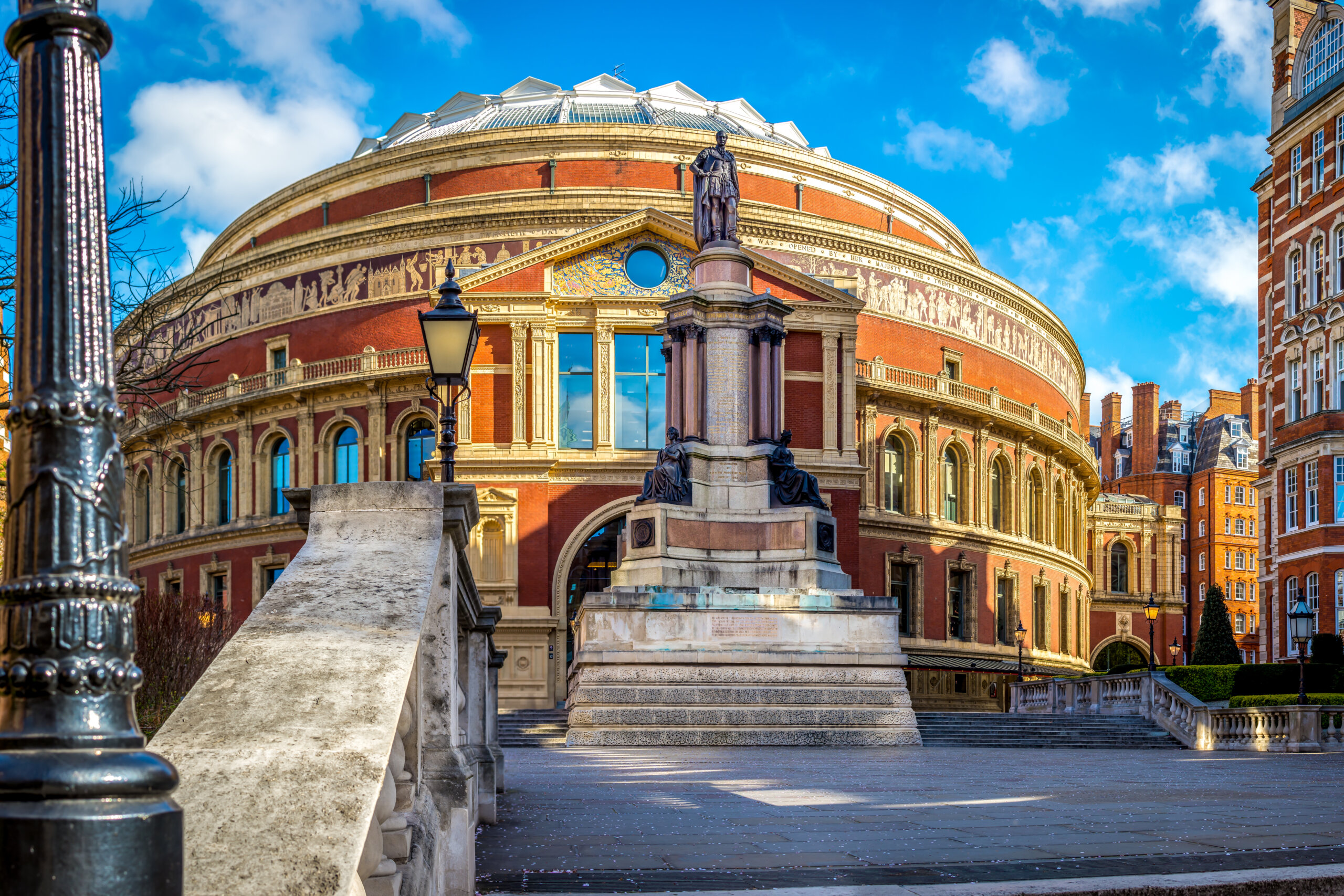 Royal Albert Hall indgang, South Kensington, London, UK