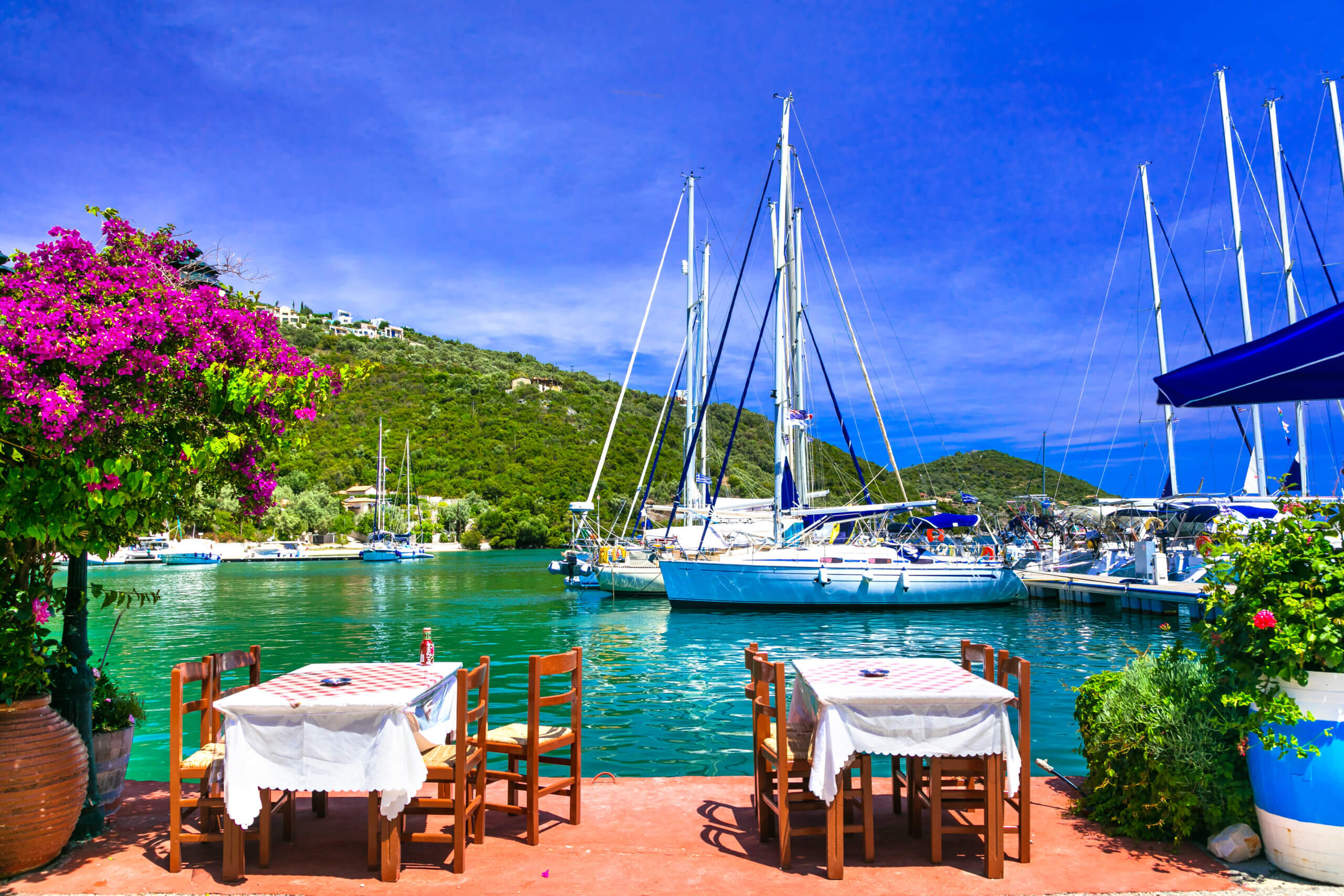 Traditionel græsk restaurant, Sivota fiskerby