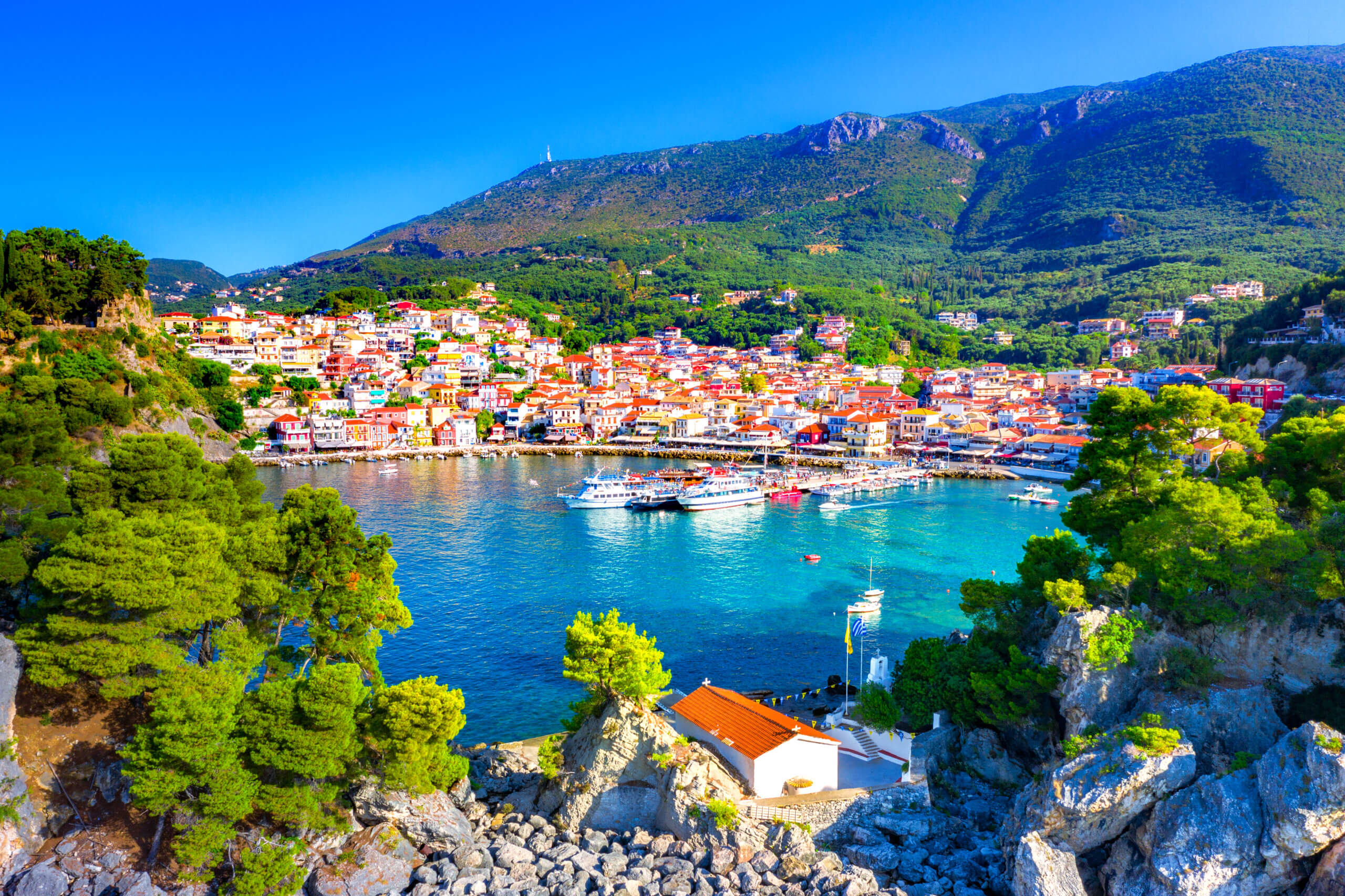 Panorama view af Parga strand